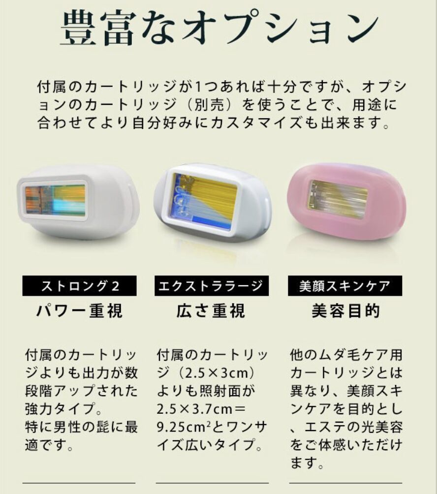 ケノンカートリッジの種類