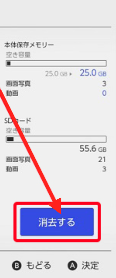 スイッチ録画データ削除(えらんで削除)3